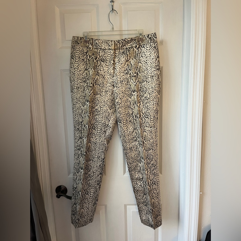 Calvin Klein jacquard Snake Print slim fit pants size 10